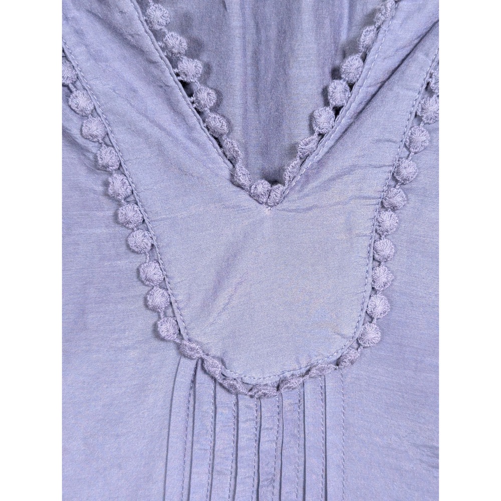 Daniel Rainn Silk Cotton Crochet Lace Boho Blouse Purple XS - Picture 3 of 10